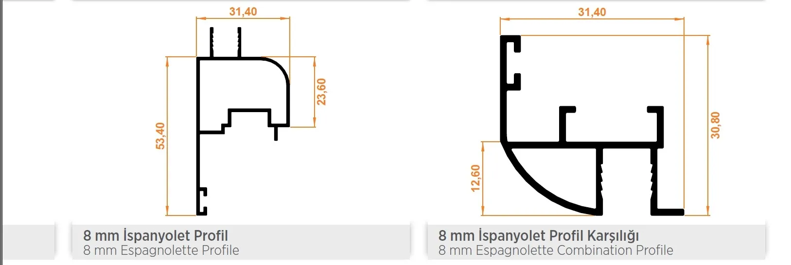 8mm cam balkon kol profili